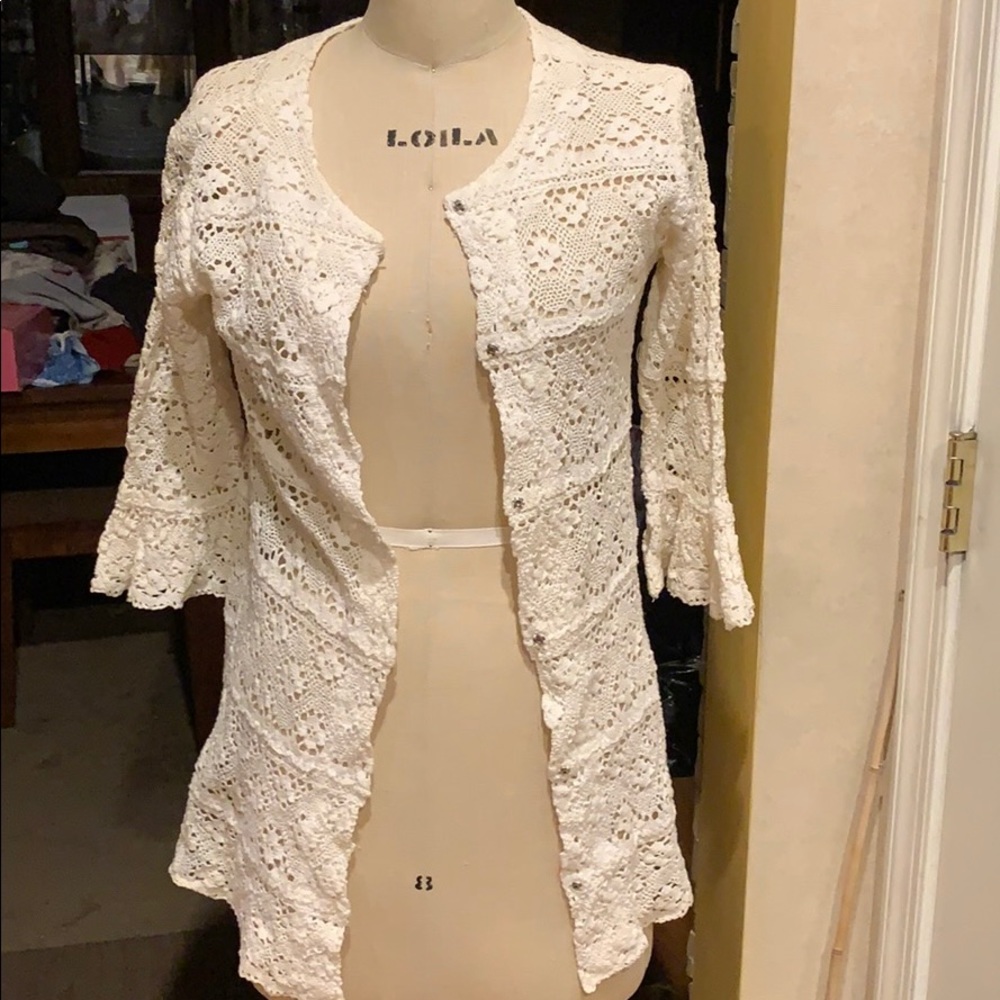 Vintage Crochet long length cardigan